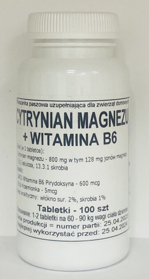 Cytrynian Magnezu+Witamina B6 100 tabletek Podkowa