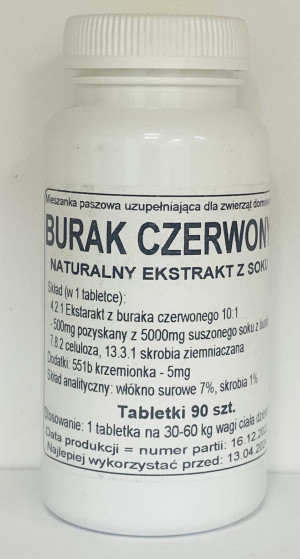 Burak Czerwony ekstrakt 500 mg - tabletki Podkowa