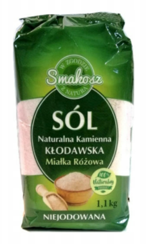 Naturalna sól kamienna Kłodawska niejodowana Miałka 1 kg Smakosz