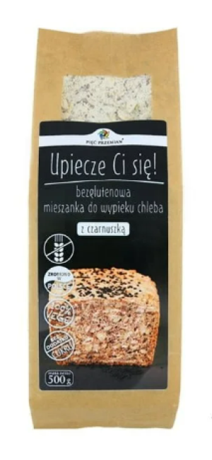 Mieszanka bezglutenowa chleba z czarnuszką 500g Pięć Przemian