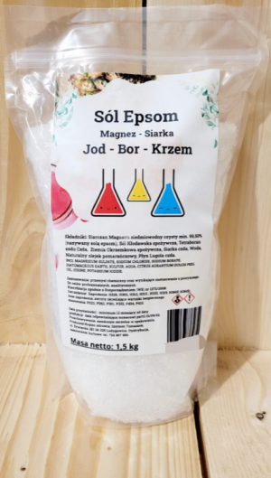 Sól Epsom: Magnez – Siarka - Jod – Bor – Krzem 1,5 kg Kopiec Zdrowia