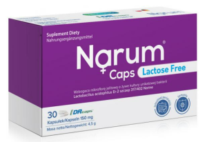 Narum Caps Lactose Free - Probiotyk bez laktozy W TRAKCIE i PO ANTYBIOTYKOTERAPII 30kapsułek Narum