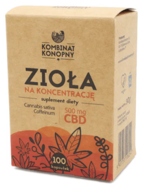 Zioła na koncentrację 100 kapsułek x 5 mg CBD Kombinat Konopny