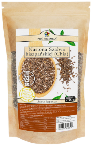 Chia - nasiona szałwii hiszpańskiej 750 g Pięć Przemian