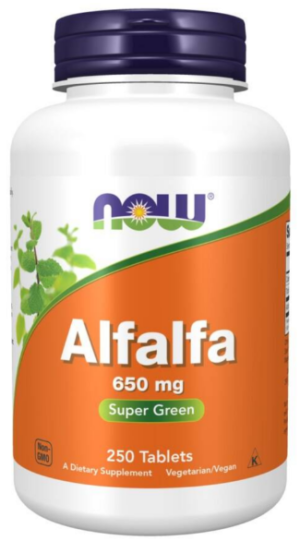 Lucerna (Alfalfa) 650 mg 250 tabletek Now Foods