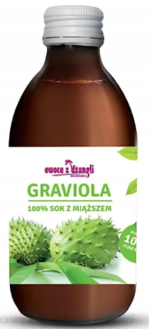 Graviola 100% sok z miąższem bez cukru 500 ml Owoce z Dżungli