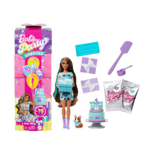 Mattel Barbie: Party Unboxed Reveal - Doll With Brown Hair (Jfg72)