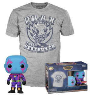 Funko Pop! & Tee (Adult): Marvel Guardians of the Galaxy - Drax (Blacklight)