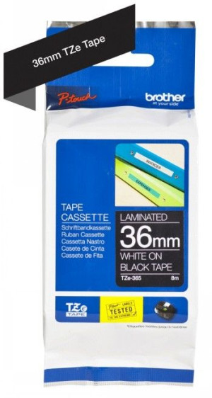 Brother tze365 36 white on black