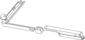 Handhebel silber m.Eckumlenkung (Ausführung: silber m.Eckumlenkung)