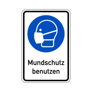Hinweisschild - Mundschutz benutzen (Ausführung: Folie groß)