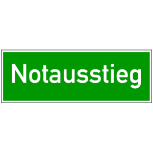 Rettungszeichen - Notausstieg (Ausführung: Alu M:)