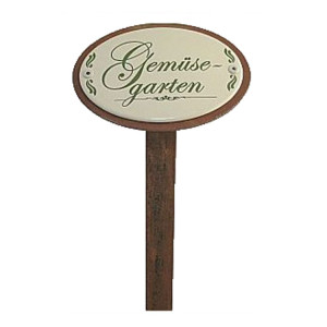 Schild Gemüsegarten aus Emaille (Ausführung: 30 cm Spieß)