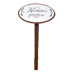 Schild Kräutergarten aus Emaille (Ausführung: 30 cm Spieß)