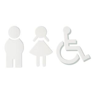 WC-Symbole HEWI (Ausführung: Rollstuhlfahrer rubinrot)