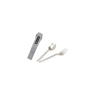 Snow Peak Titanium Fork & Spoon Set Silber