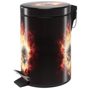 WCShop24 Kosmetikeimer Totenkopf in Flammen 3 Liter