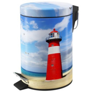 WCShop24 Kosmetikeimer Leuchtturm 3 Liter