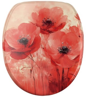 WCShop24 WC-Sitz mit Absenkautomatik Poppy - Premium Toilettendeckel direkt vom Hersteller