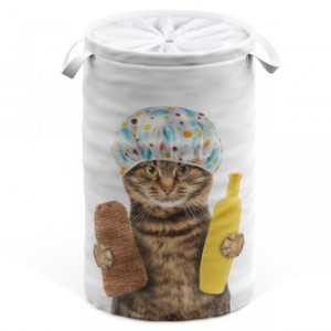 WCShop24 Wäschekorb Shower Cat