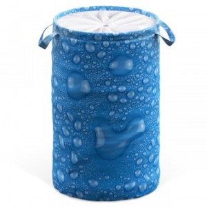 WCShop24 Wäschekorb Tautropfen Blau