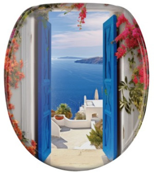 WCShop24 WC-Sitz mit Absenkautomatik Greece - Premium Toilettendeckel direkt vom Hersteller