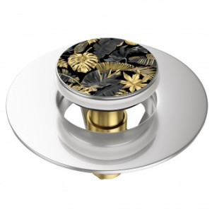 WCShop24 Pop-Up Waschbeckenstöpsel Golden Leaves