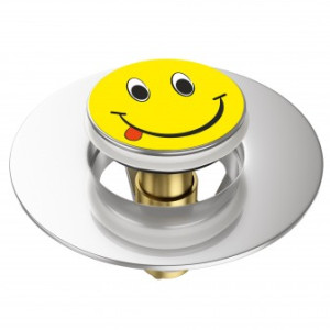 WCShop24 Pop-Up Waschbeckenstöpsel Smiley