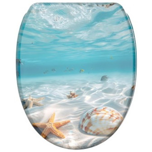 WCShop24 WC-Sitz mit Absenkautomatik und Schnellverschluss Waterworld - Premium Toilettendeckel direkt vom Hersteller