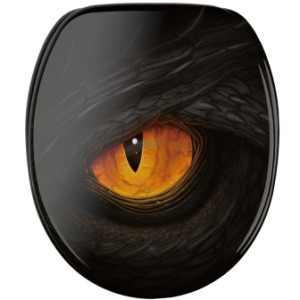 WCShop24 WC-Sitz mit Absenkautomatik Black Eye - Premium Toilettendeckel direkt vom Hersteller