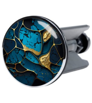 WCShop24 Waschbeckenstöpsel Marmor Cobalt