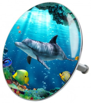 WCShop24 Badewannenstöpsel Delphin Korallen