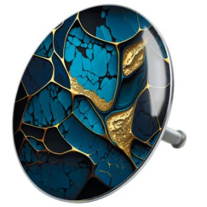 WCShop24 Badewannenstöpsel Marmor Cobalt