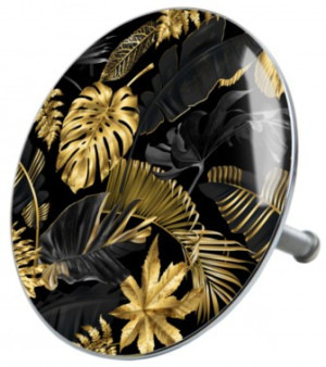 WCShop24 Badewannenstöpsel Golden Leaves