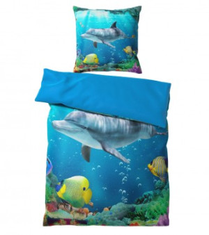 WCShop24 Bettwäsche Delphin 135 x 200 cm