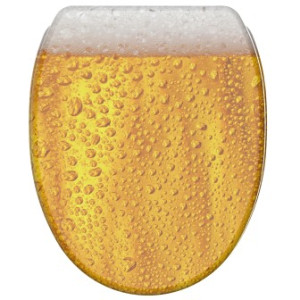 WCShop24 WC-Sitz mit Absenkautomatik und Schnellverschluss Bier - Premium Toilettendeckel direkt vom Hersteller