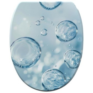 WCShop24 WC-Sitz mit Absenkautomatik und Schnellverschluss Bubbles - Premium Toilettendeckel direkt vom Hersteller
