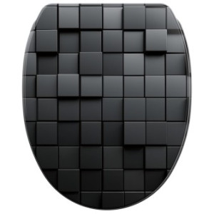 WCShop24 WC-Sitz mit Absenkautomatik und Schnellverschluss Cube - Premium Toilettendeckel direkt vom Hersteller