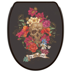 WCShop24 WC-Sitz mit Absenkautomatik und Schnellverschluss Day of the Dead - Premium Toilettendeckel direkt vom Hersteller