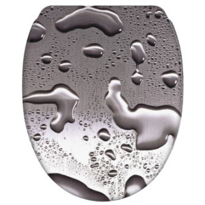 WCShop24 WC-Sitz mit Absenkautomatik und Schnellverschluss Dewdrop - Premium Toilettendeckel direkt vom Hersteller