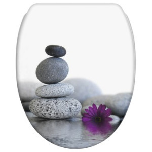 WCShop24 WC-Sitz mit Absenkautomatik und Schnellverschluss Energy Stones - Premium Toilettendeckel direkt vom Hersteller