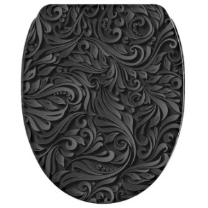 WCShop24 WC-Sitz mit Absenkautomatik und Schnellverschluss Floral - Premium Toilettendeckel direkt vom Hersteller