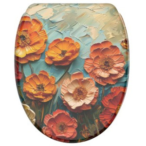 WCShop24 WC-Sitz mit Absenkautomatik und Schnellverschluss Florum - Premium Toilettendeckel direkt vom Hersteller