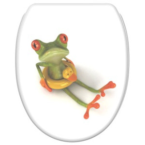 WCShop24 WC-Sitz mit Absenkautomatik und Schnellverschluss Froggy - Premium Toilettendeckel direkt vom Hersteller