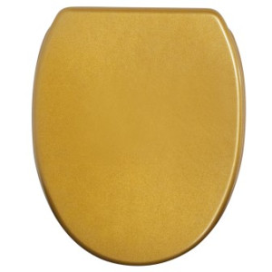 WCShop24 WC-Sitz mit Absenkautomatik und Schnellverschluss Glitzer Gold - Premium Toilettendeckel direkt vom Hersteller