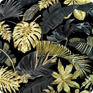 WCShop24 Badematte Golden Leaves 53 x 53 cm