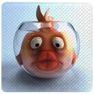 WCShop24 Badematte Goldfisch 53 x 53 cm