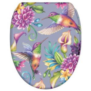 WCShop24 WC-Sitz mit Absenkautomatik und Schnellverschluss Kolibri - Premium Toilettendeckel direkt vom Hersteller