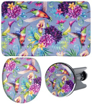 WCShop24 3-teiliges Badezimmer Set Kolibri