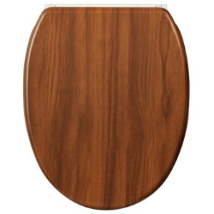 WCShop24 WC-Sitz mit Absenkautomatik und Schnellverschluss Mahagoni - Premium Toilettendeckel direkt vom Hersteller